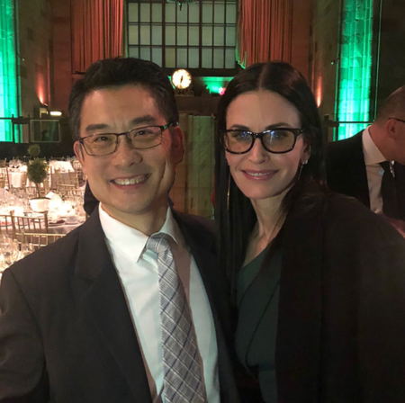 Just for Fun: Beacon's John Yeung rubbing elbows with his favorite "Friend" (actress Courteney Cox) at a recent charity event to support NYC's Irish Art Center.